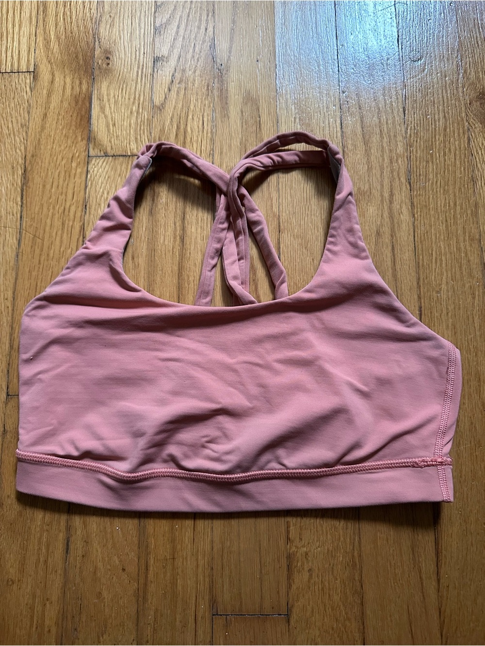 lululemon light peach Strappy Sports Bra